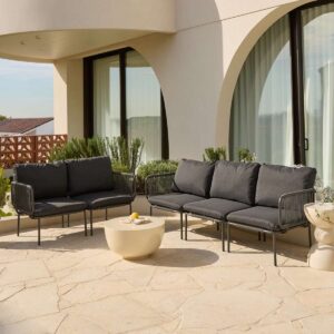 Kavano Outdoor Three Seater Sofa – Charcoal