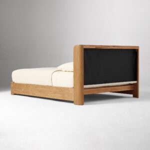 Kera Cerused Wood Upholstered Bed