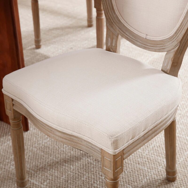 Louis Dining Chair Padded Back-Linen