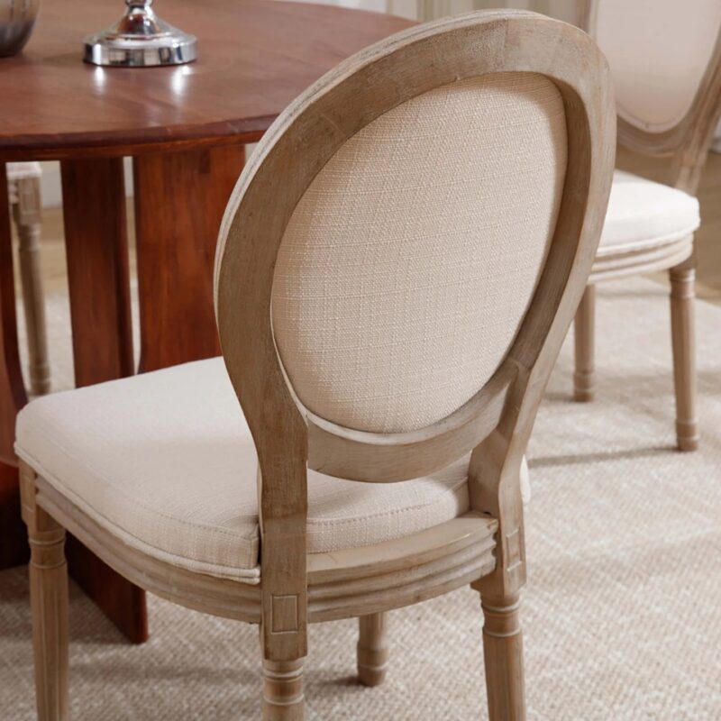 Louis Dining Chair Padded Back-Linen