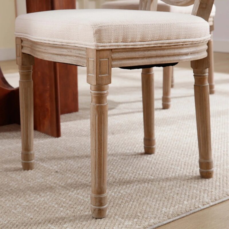Louis Dining Chair Padded Back-Linen
