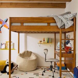 lucille-mid-century-loft-bed-with-desk-1 Lucille Mid-Century Loft Bed with Desk
