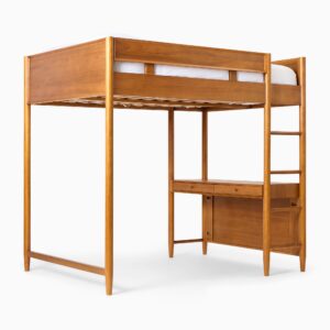 lucille-mid-century-loft-bed-with-desk-3 Lucille Mid-Century Loft Bed with Desk