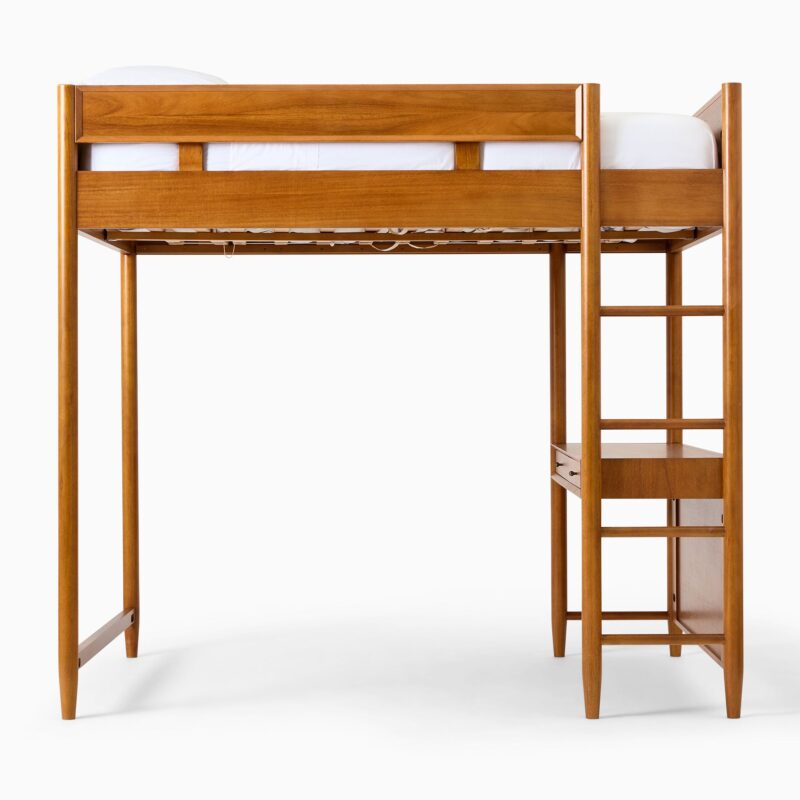 lucille-mid-century-loft-bed-with-desk-5 Lucille Mid-Century Loft Bed with Desk