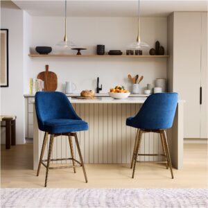 Lucille Upholstered Counter Stool with Metal Legs