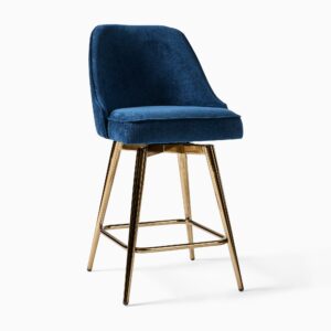 Lucille Upholstered Counter Stool with Metal Legs