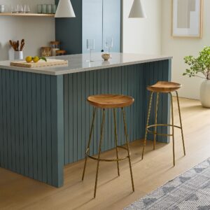 Nadi Wood & Steel Kitchen Stool