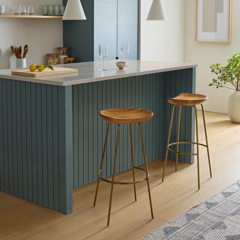 Nadi Wood & Steel Kitchen Stool