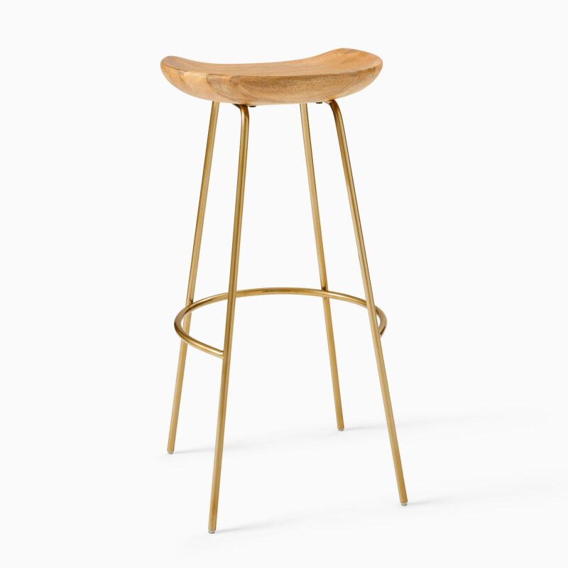 Nadi Wood & Steel Kitchen Stool