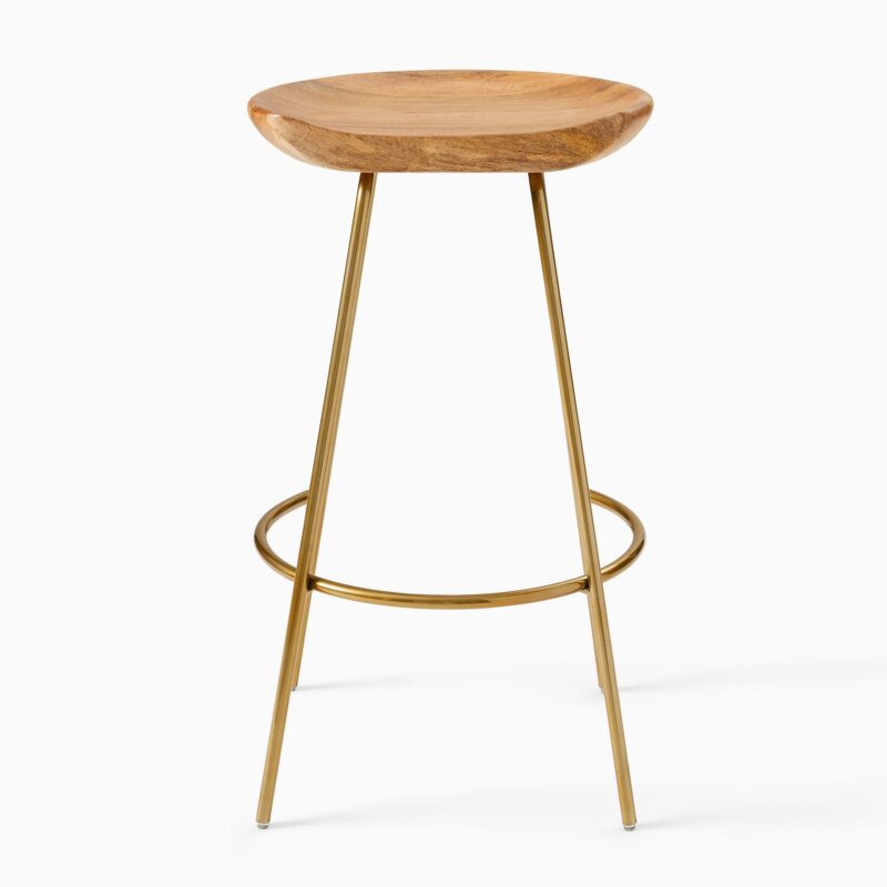Nadi Wood & Steel Kitchen Stool