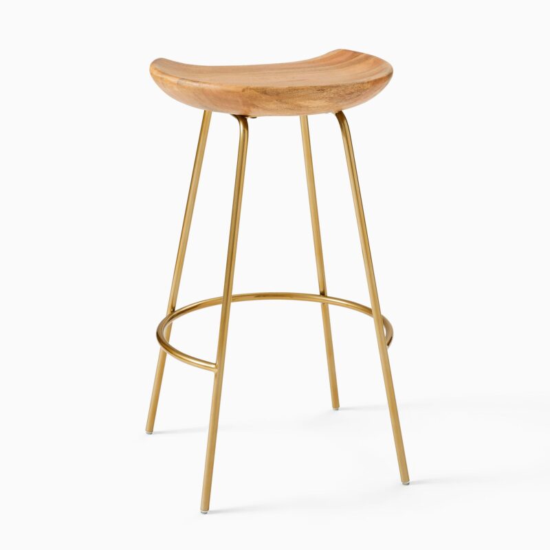 Nadi Wood & Steel Kitchen Stool