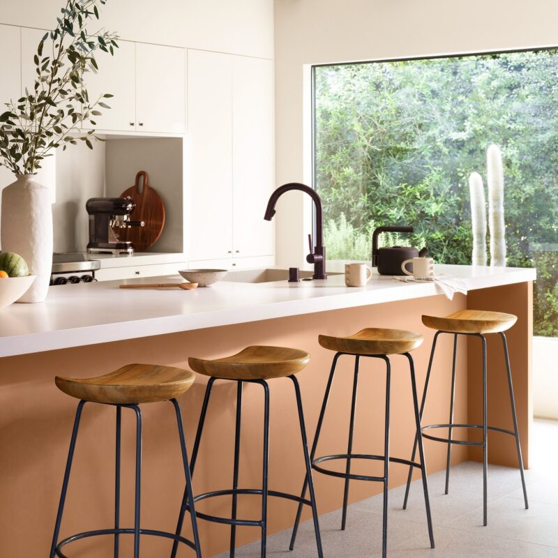Nadi Wood & Steel Kitchen Stool