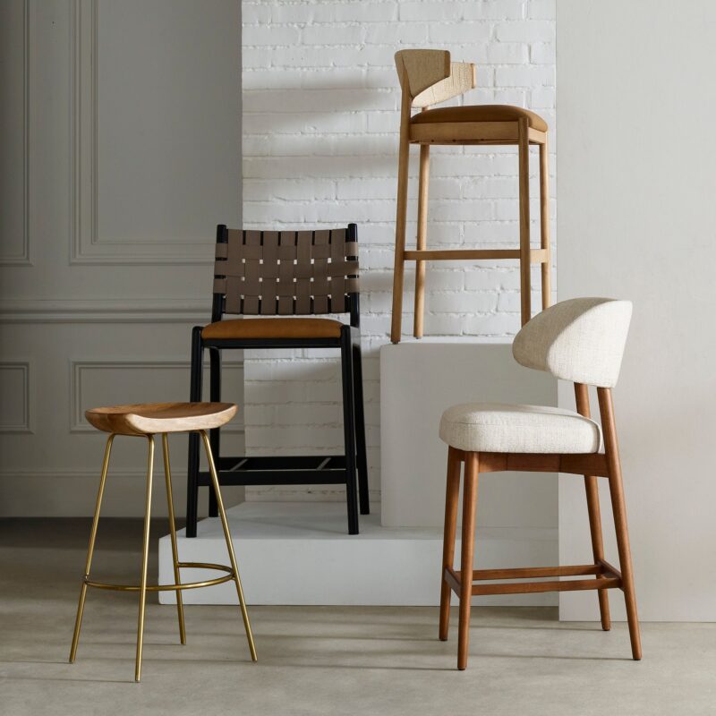 Nadi Wood & Steel Kitchen Stool