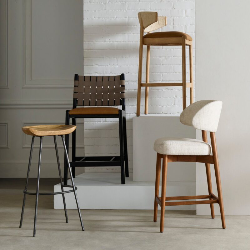 Nadi Wood & Steel Kitchen Stool