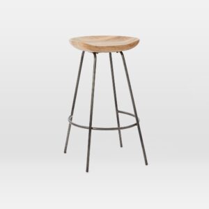 Nadi Wood & Steel Kitchen Stool