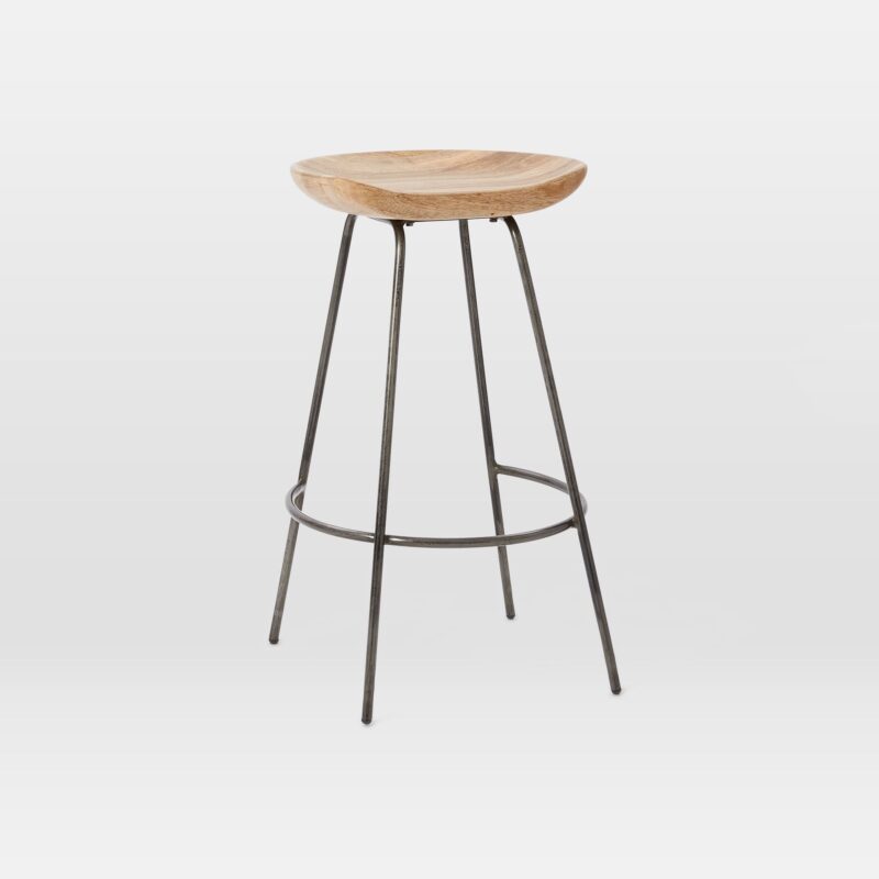 Nadi Wood & Steel Kitchen Stool