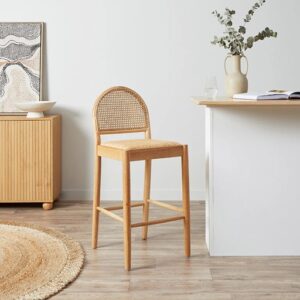 Pinta Curved Rattan Bar Stool