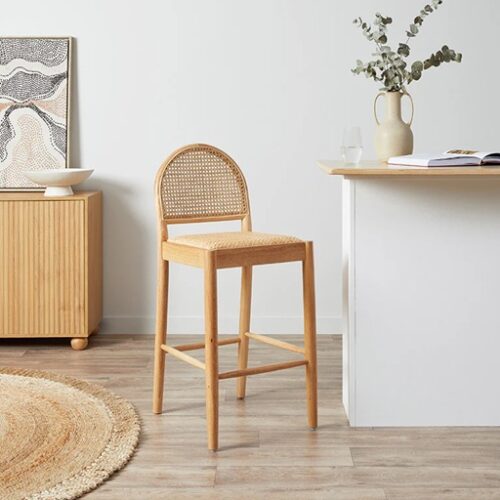 Pinta Curved Rattan Bar Stool