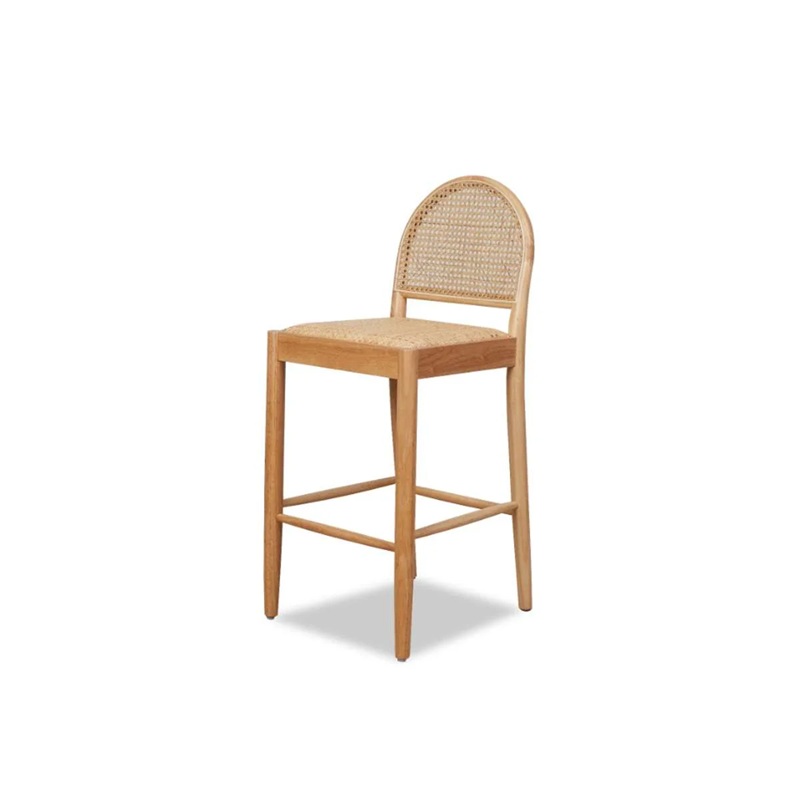 Pinta Curved Rattan Bar Stool