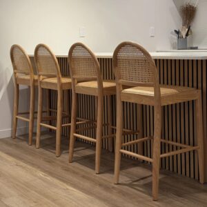 Pinta Curved Rattan Bar Stool