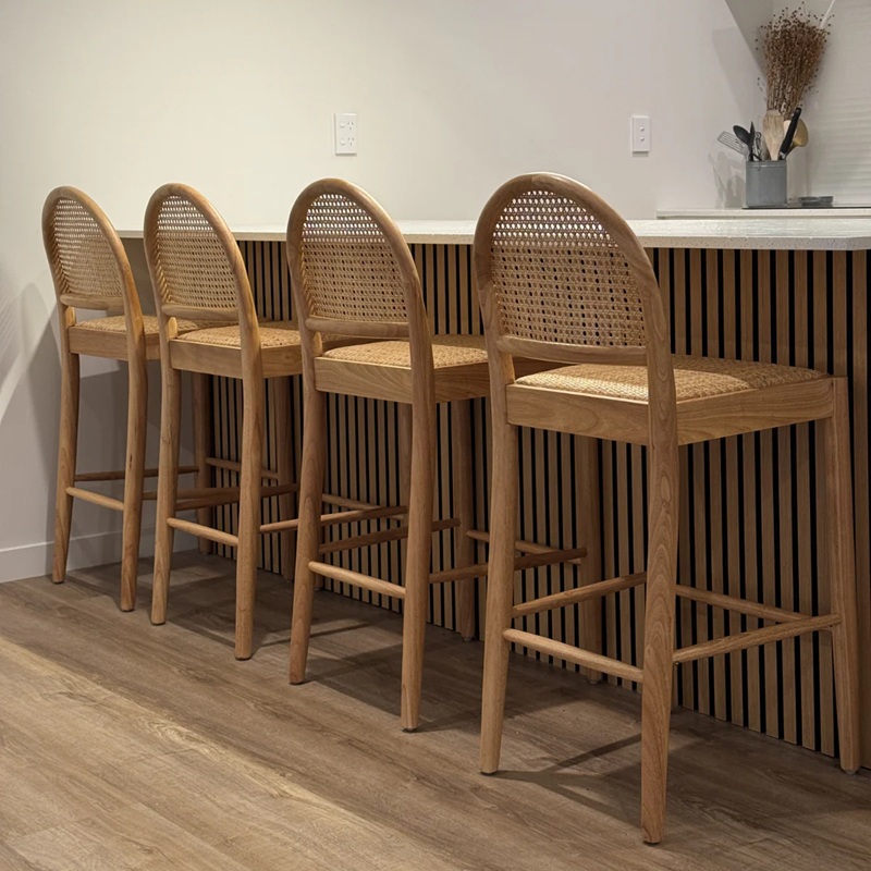 Pinta Curved Rattan Bar Stool