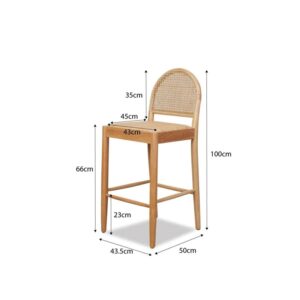 Pinta Curved Rattan Bar Stool