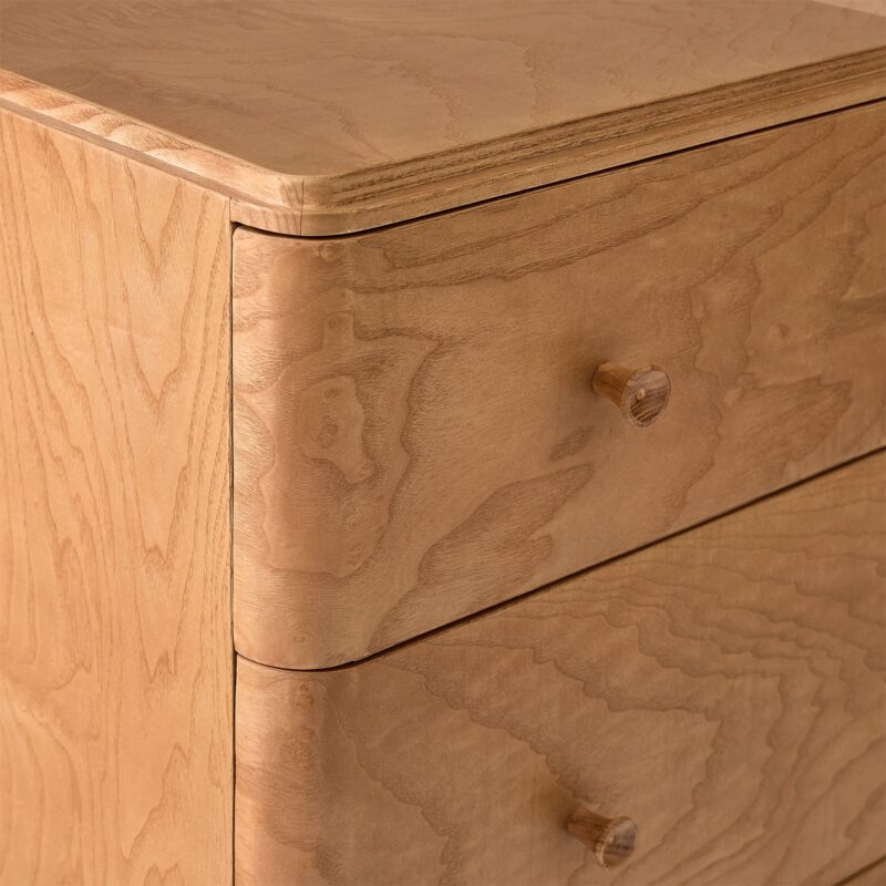 Rayo Burl Wood 5 Drawer Dresser 91cm
