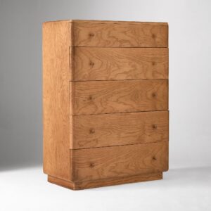 Rayo Burl Wood 5 Drawer Dresser 91cm