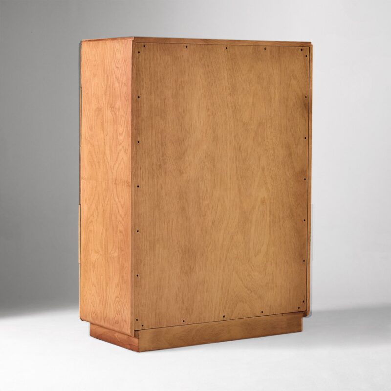 Rayo Burl Wood 5 Drawer Dresser 91cm