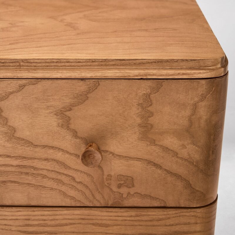 Rayo Burl Wood 5 Drawer Dresser 91cm