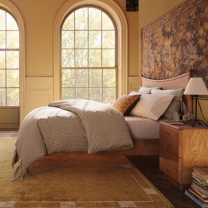 Rayo Curved Burl Wood Bed