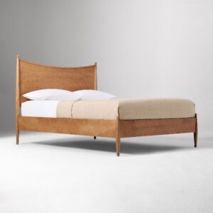 Rayo Curved Burl Wood Bed