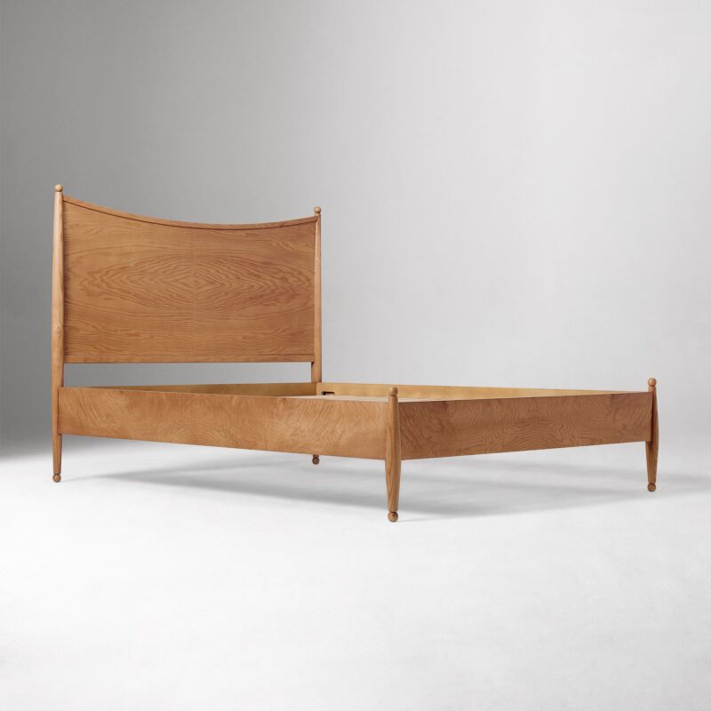 Rayo Curved Burl Wood Bed