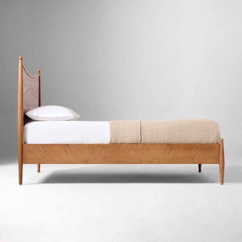 Rayo Curved Burl Wood Bed
