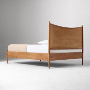 Rayo Curved Burl Wood Bed
