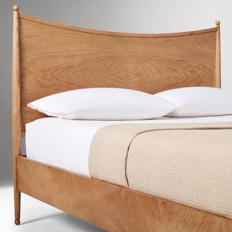 Rayo Curved Burl Wood Bed