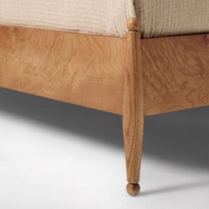 Rayo Curved Burl Wood Bed