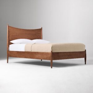 Rayo Curved Burl Wood Bed