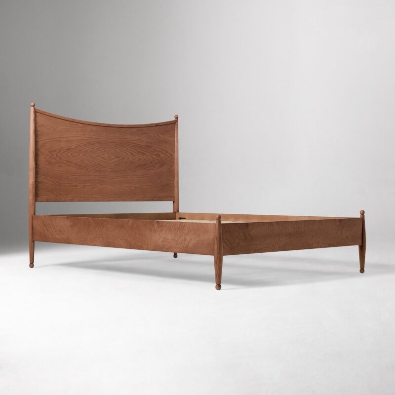 Rayo Curved Burl Wood Bed