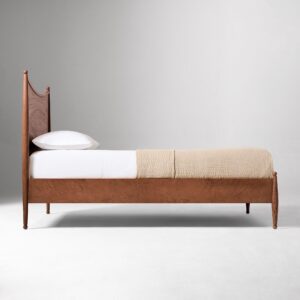 Rayo Curved Burl Wood Bed