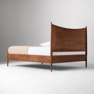 Rayo Curved Burl Wood Bed
