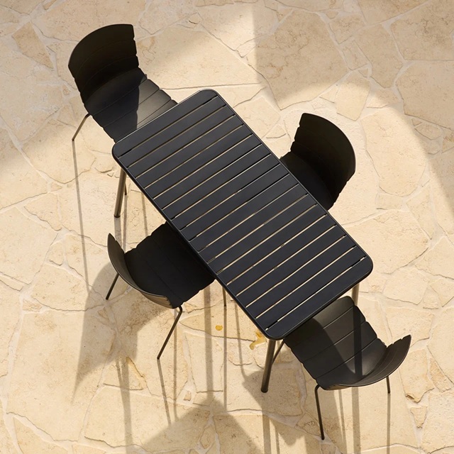 Sorrento Outdoor Four Seater Dining Table – Black