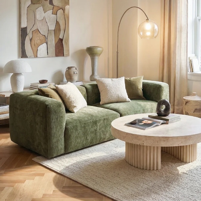 Vianno Chenille Low Profile 2 Seater Sofa