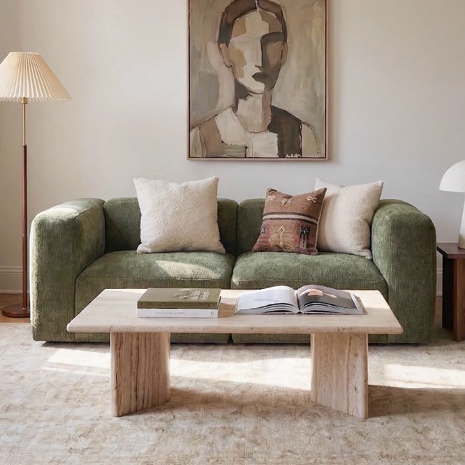 Vianno Chenille Low Profile 2 Seater Sofa