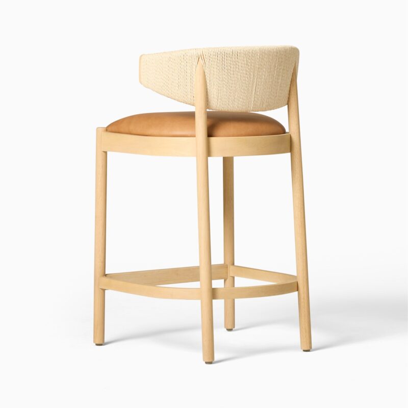 Zuwena Leather Counter Stool