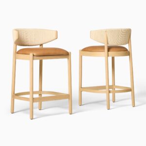 Zuwena Leather Counter Stool