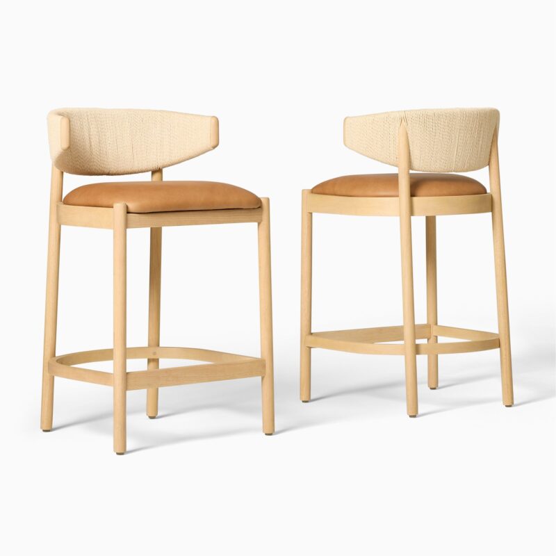 Zuwena Leather Counter Stool