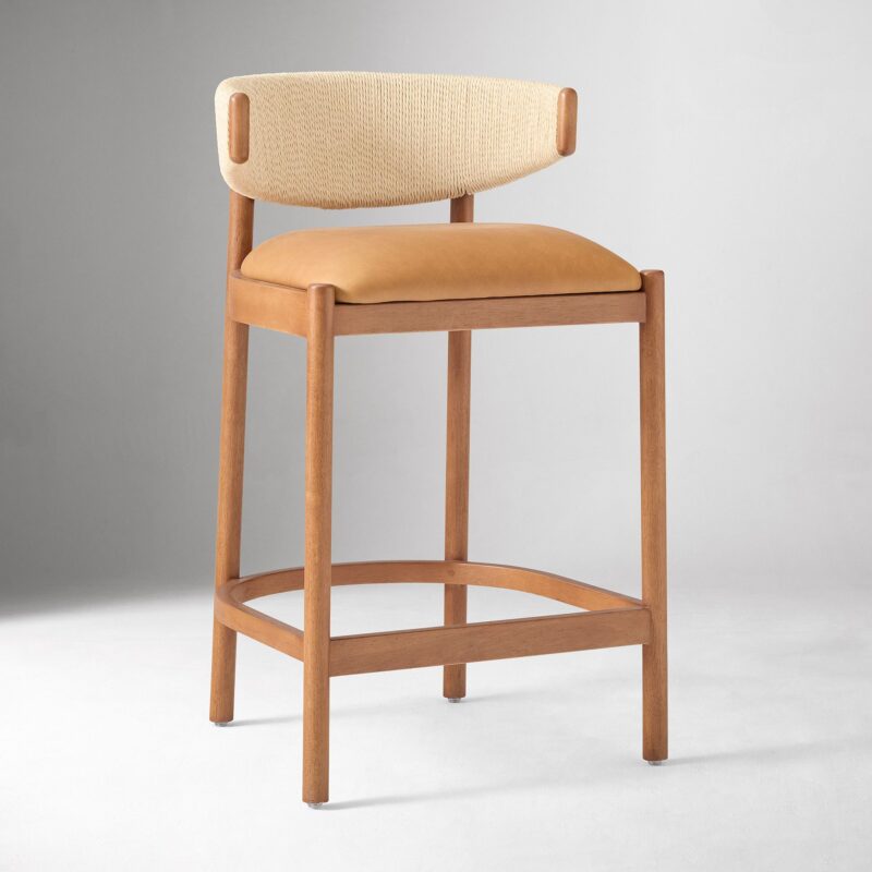 Zuwena Leather Counter Stool