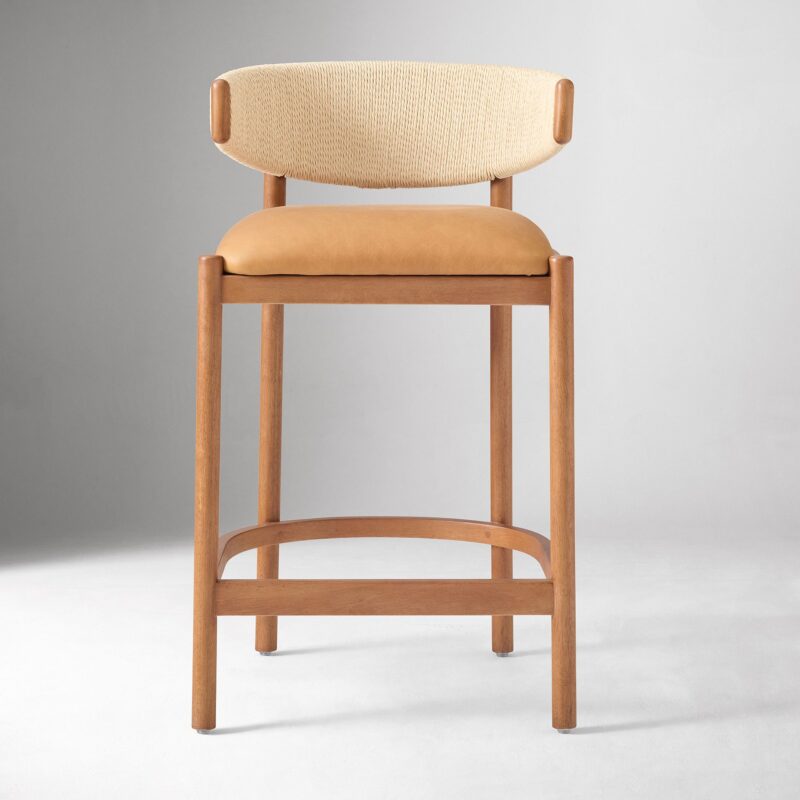 Zuwena Leather Counter Stool