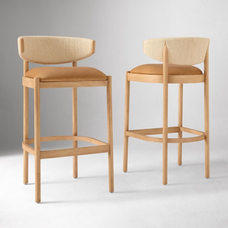 Zuwena Leather Counter Stool